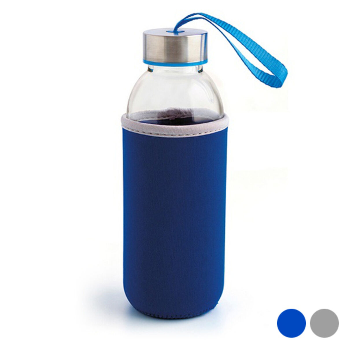 Bottle Quid Grey Blue Glass 400 ml