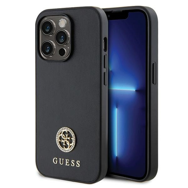 Guess GUHCP13LPS4DGPK Apple iPhone 13 Pro hardcase Strass Metal Logo black