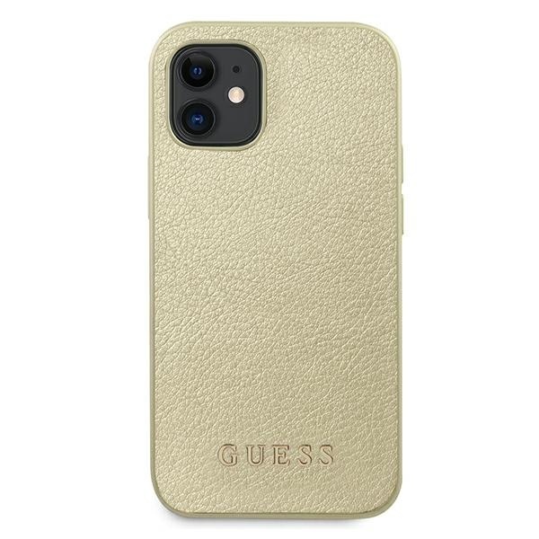 Guess GUHCP12SIGLGO Apple iPhone 12 mini gold hardcase Iridescent