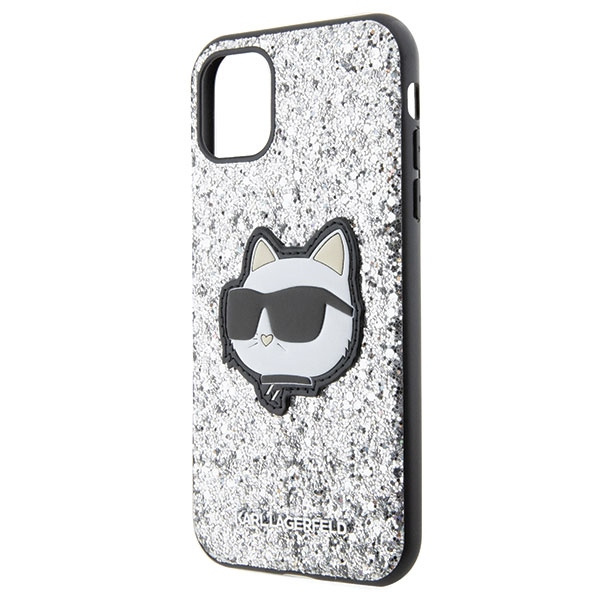 Karl Lagerfeld KLHCN61G2CPS Apple iPhone 11/XR silver hardcase Glitter Choupette Patch