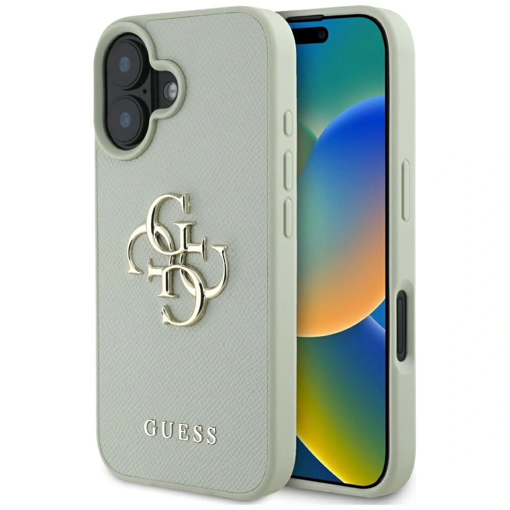 Guess Grained Big 4G Logo Small Classic Logo Apple iPhone 16 green