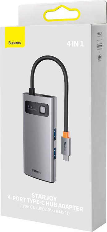 Hub 6in1 Baseus Metal Gleam Series USB-C - 4x USB 3.0