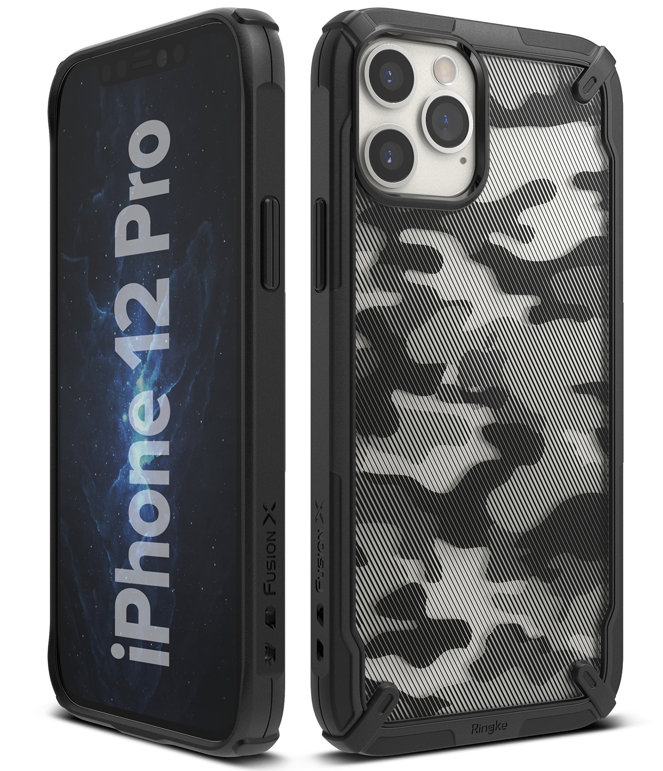 Ringke Fusion-X Design Apple iPhone 12 Pro Max Camo Black