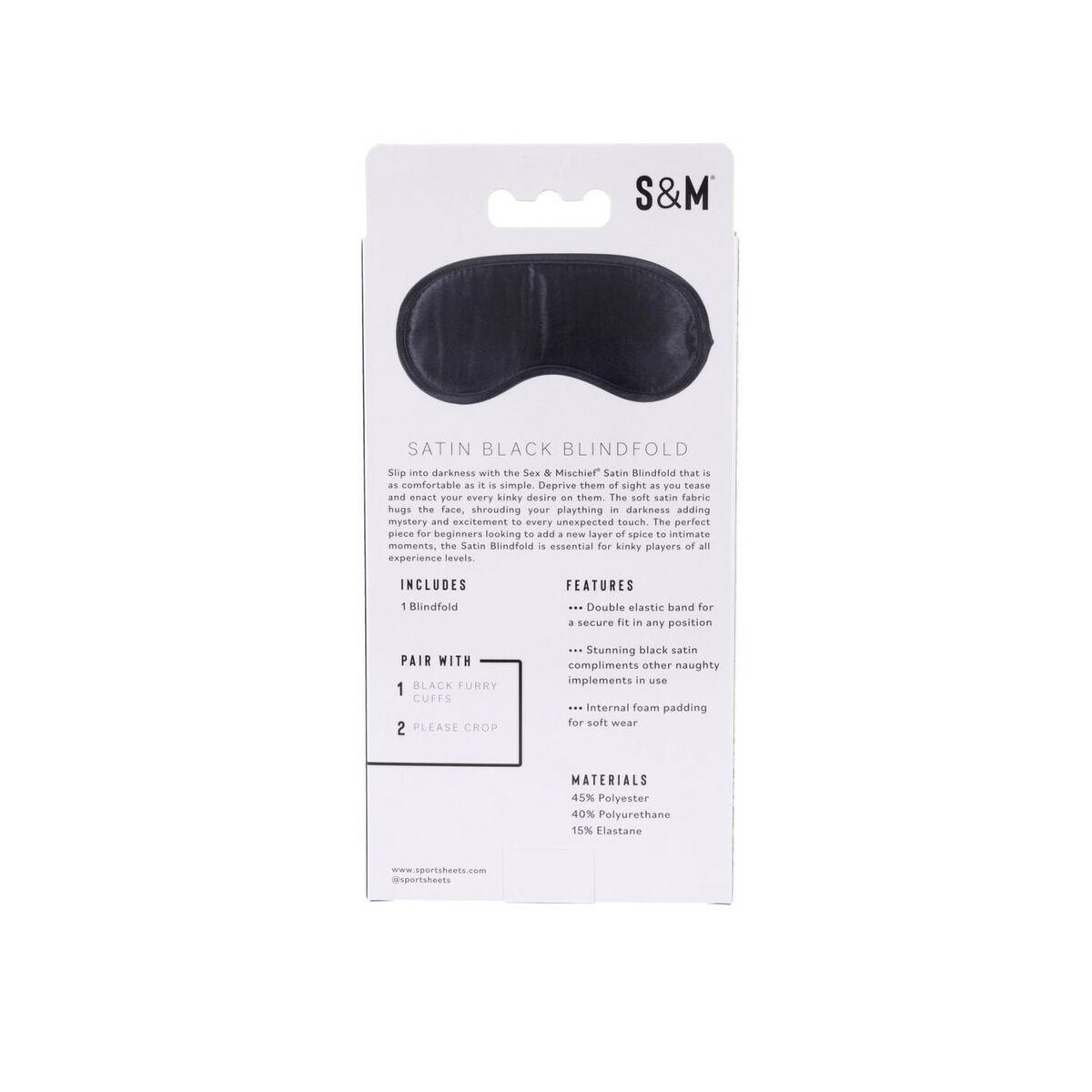 Satin Blindfold Black Sex & Mischief SS10001 Satin Blindfold Black Sex & Mischief SS10001
