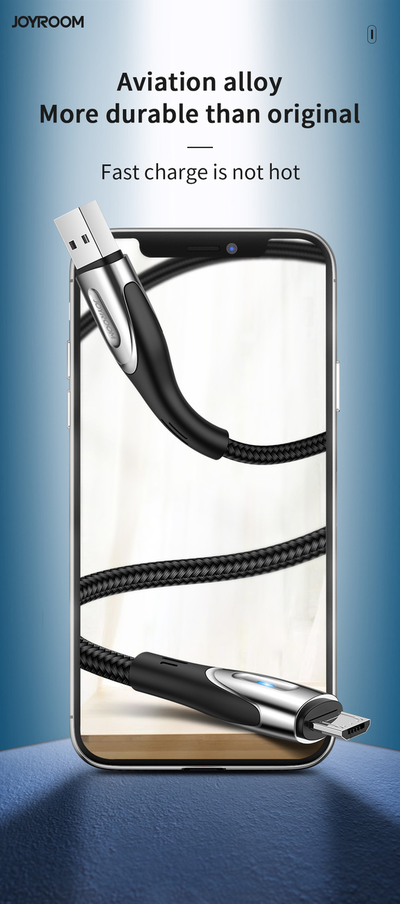 Joyroom S-M411 USB-A / microUSB 3A 2m black