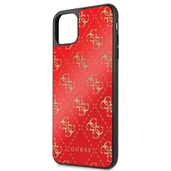 Guess GUHCN654GGPRE iPhone 11 Pro Max red hard case 4G Double Layer Glitter