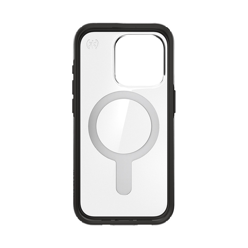 Speck Presidio Perfect-Clear ClickLock MagSafe Apple iPhone 15 Pro (Clear/Frosted Black/Slate Grey)