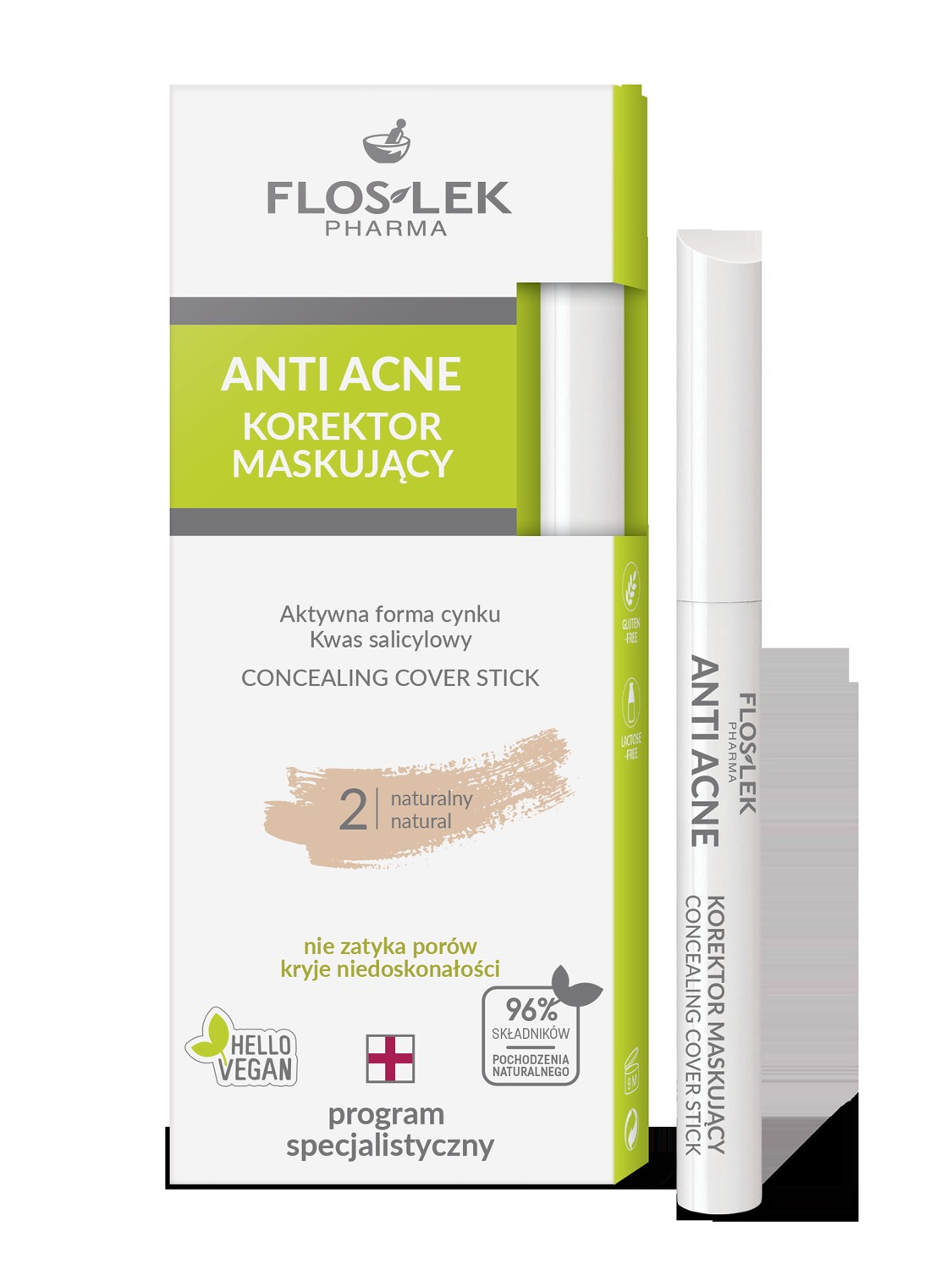 Floslek ANTI ACNE Korektor maskujący naturalny 2  1szt