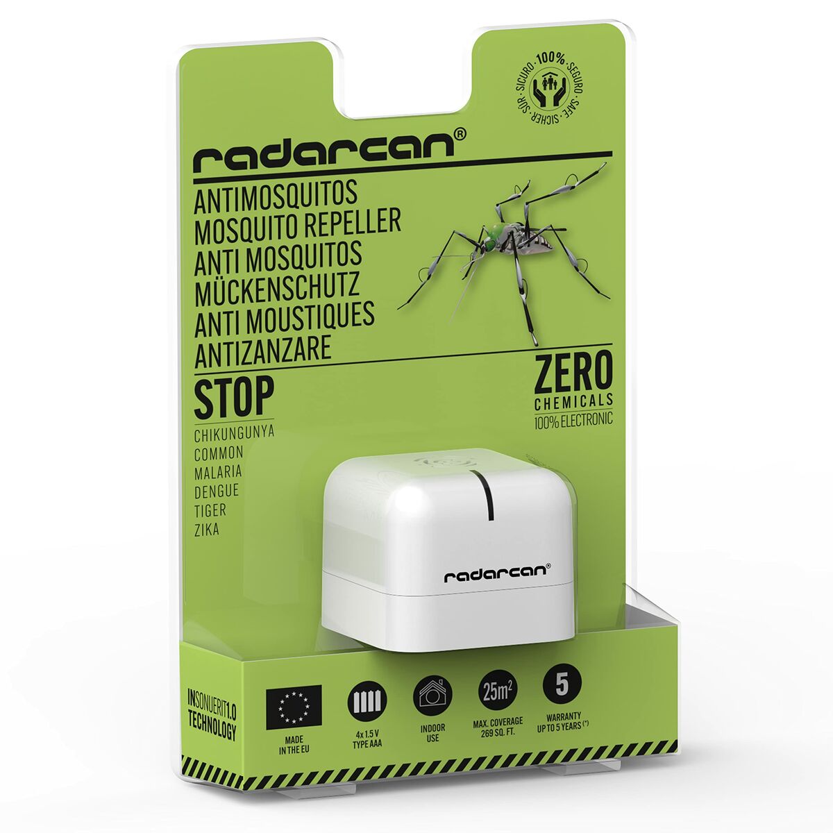 Common and Tiger Mosquito Repellent Radarcan White (5 x 5 x 5 cm)