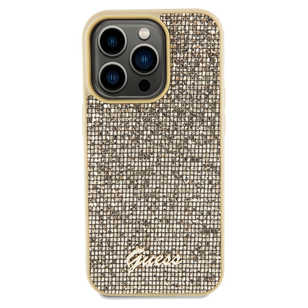 Guess GUHCP14LPMSDGSD Apple iPhone 14 Pro hardcase Disco Metal Script gold