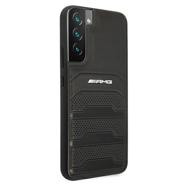 Mercedes AMG AMHCS22MGSEBK Samsung Galaxy S22+ Plus black hardcase Leather Debossed Lines