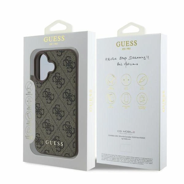 Case Guess GUHCP16SG4GFBR Apple iPhone 16 hardcase 4G Classic brown
