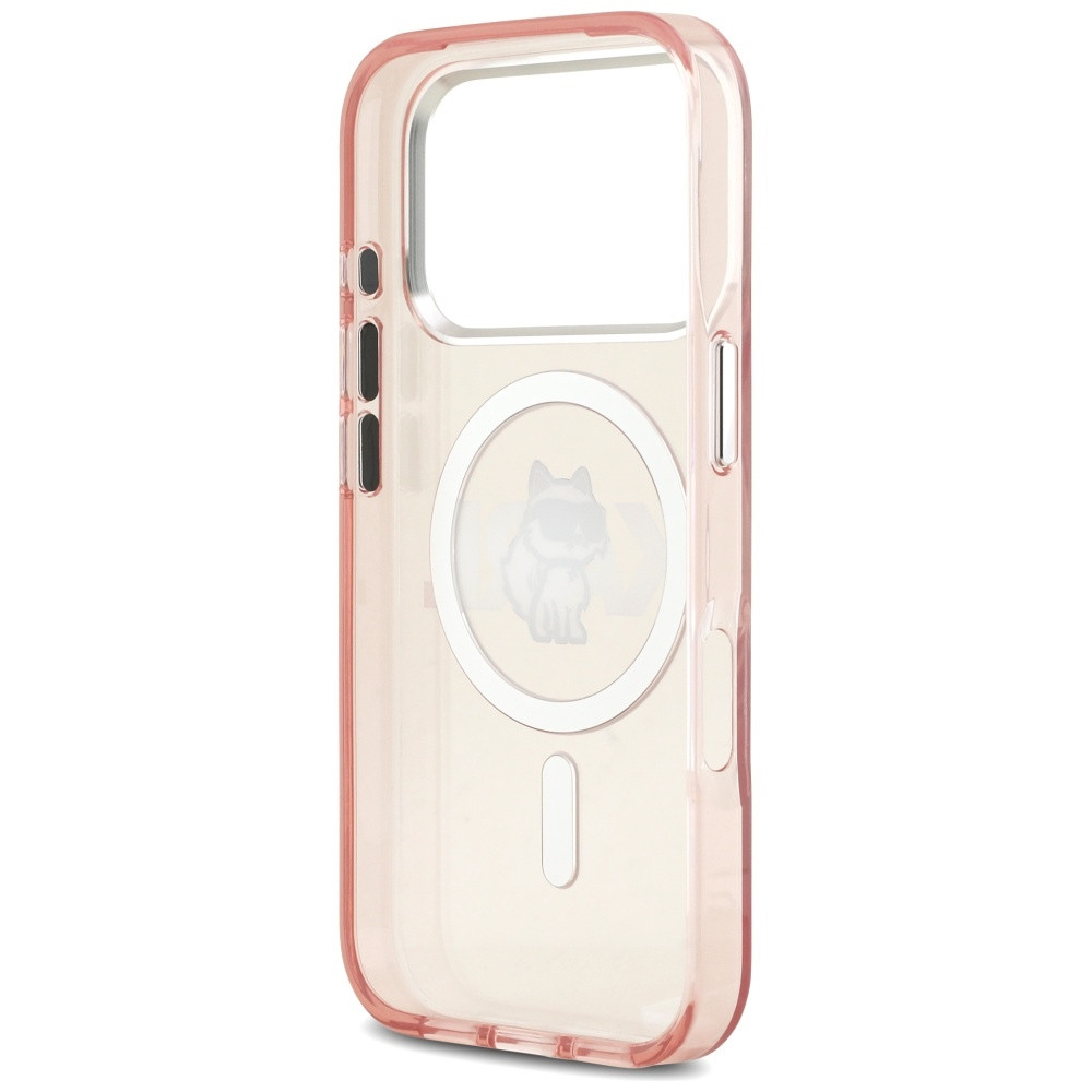 Etui Karl Lagerfeld IML Choupette Sketch Logo MagSafe do Apple iPhone 17 Pro różowy