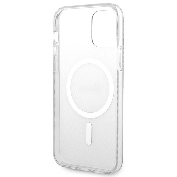 Guess GUBPP12MH4EACSK Case + Wireless Charger Apple iPhone 12/12 Pro black hard case 4G Print MagSafe