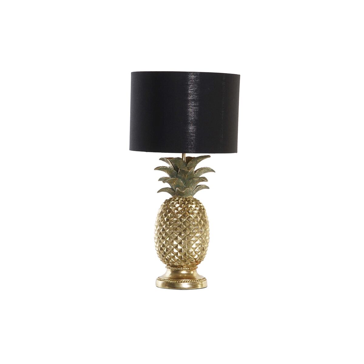 Lampa stołowa DKD Home Decor Ananas Czarny Złoty Poliester Żywica 50 W (24 x 24 x 47 cm)