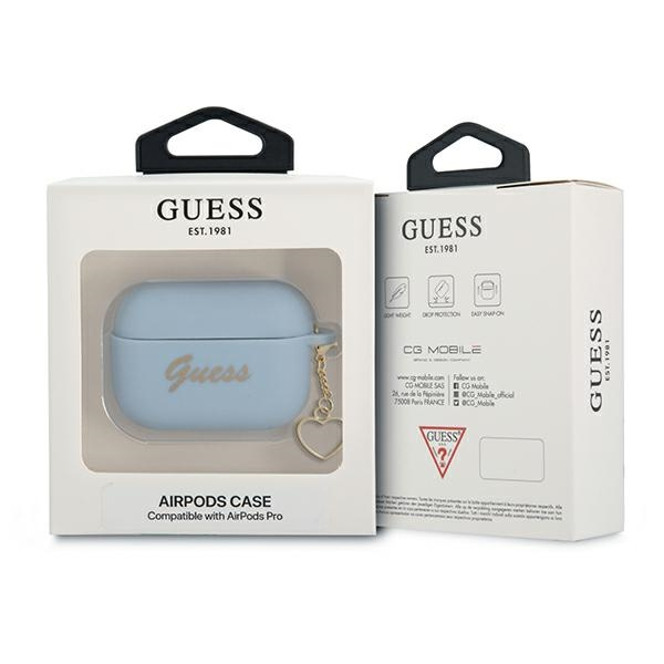 Guess GUAPLSCHSB Apple AirPods Pro cover blue Silicone Charm Collection