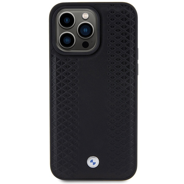 BMW BMHCP15L22RFGK Apple iPhone 15 Pro Leather Diamond Pattern black