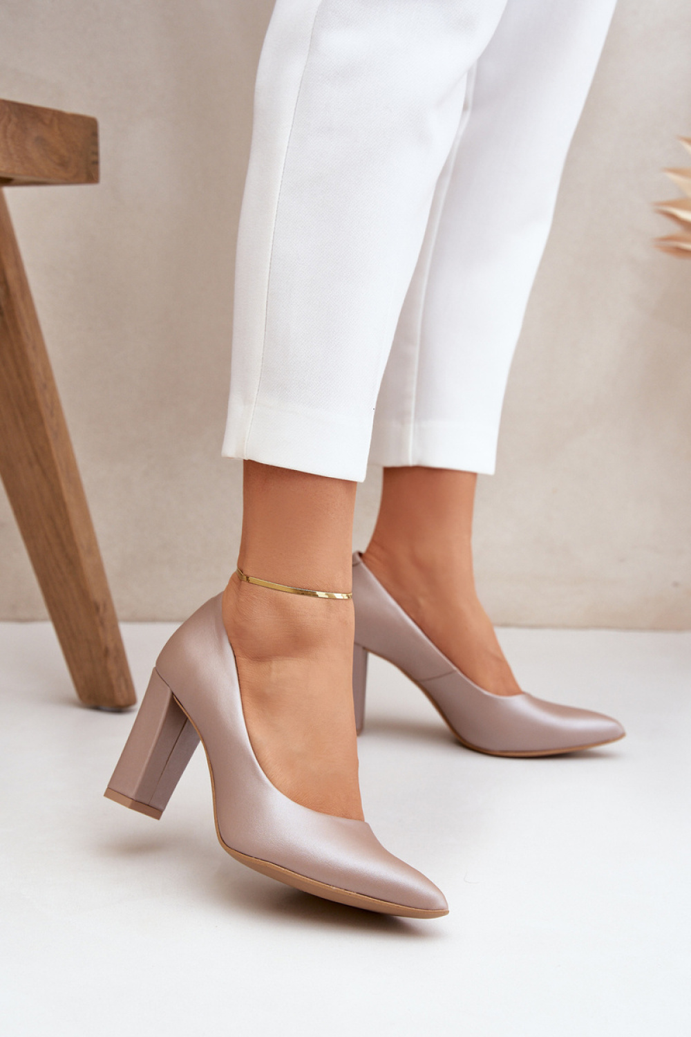  Block heel pumps model 206819 Step in style  beige