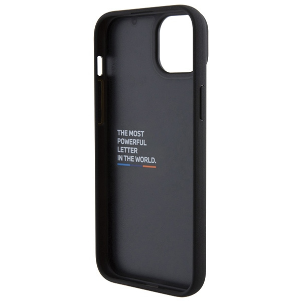 BMW BMHCP15M22PTDK Apple iPhone 15 Plus / 14 Plus Leather Stamp Tricolor black