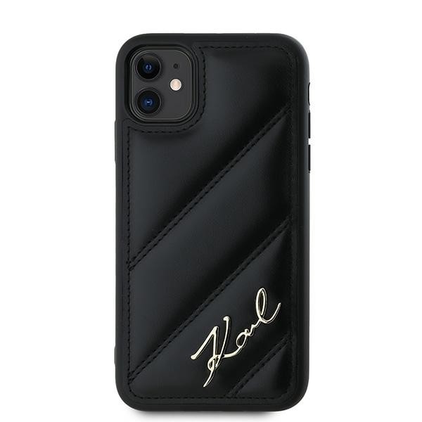 Karl Lagerfeld KLHCN61PQDSMGK Apple iPhone 11 / XR hardcase Diagonal Quilted Script black