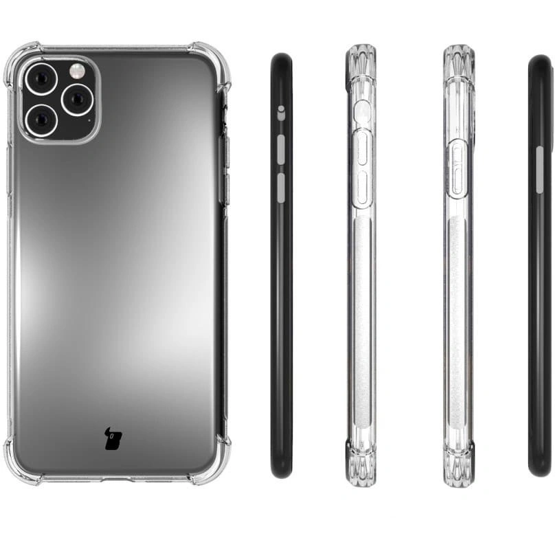 Bizon Case Clear Pack case + 2x screen glass + lens glass Apple iPhone 11 Pro clear