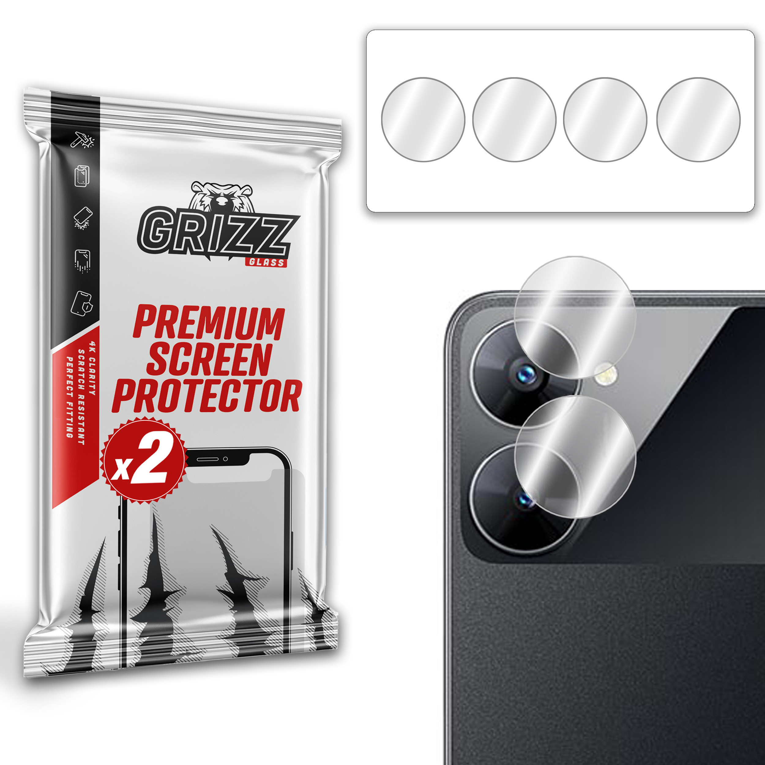 GrizzGlass HybridGlass Camera Glass Realme V30