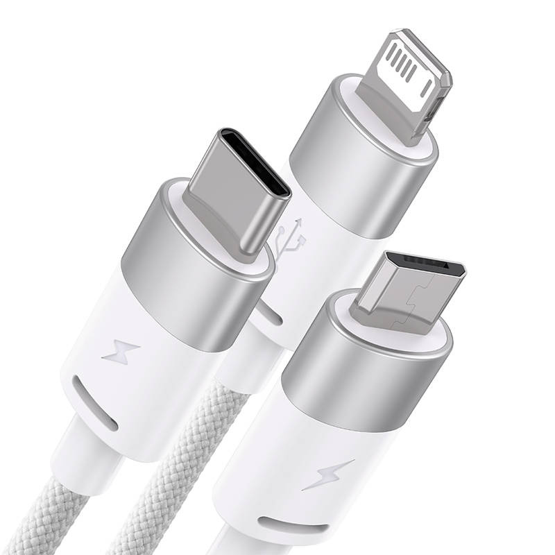 Baseus StarSpeed 3in1 USB-A/USB-C - micro USB - Lightning Cable 3,5A, 1.2m (white)