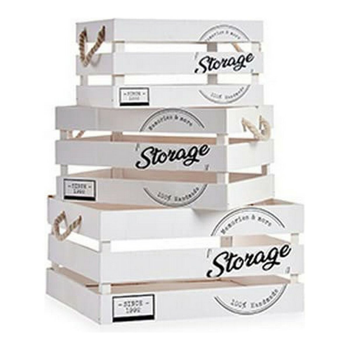 Set of decorative boxes Storage White 30 x 20 x 40 cm