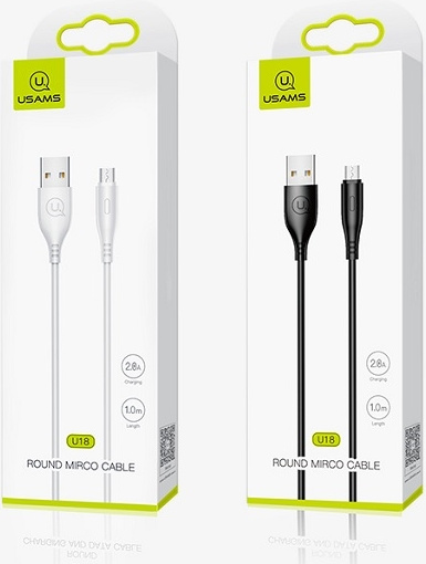 USAMS Cable U18 microUSB 2A Fast Charge 1m white SJ268USB02 (US-SJ268)