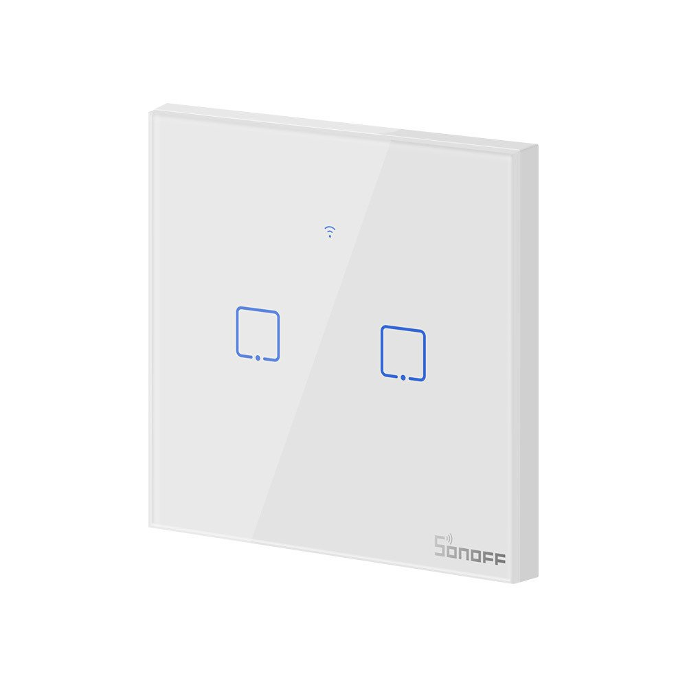 Touch light switch WiFi + RF 433 Sonoff T1 EU TX (2-channel) white