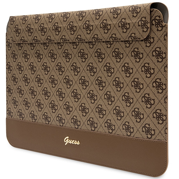 Guess Sleeve GUCS14PS4SGW 14 inch brown 4G Stripe Metal Logo