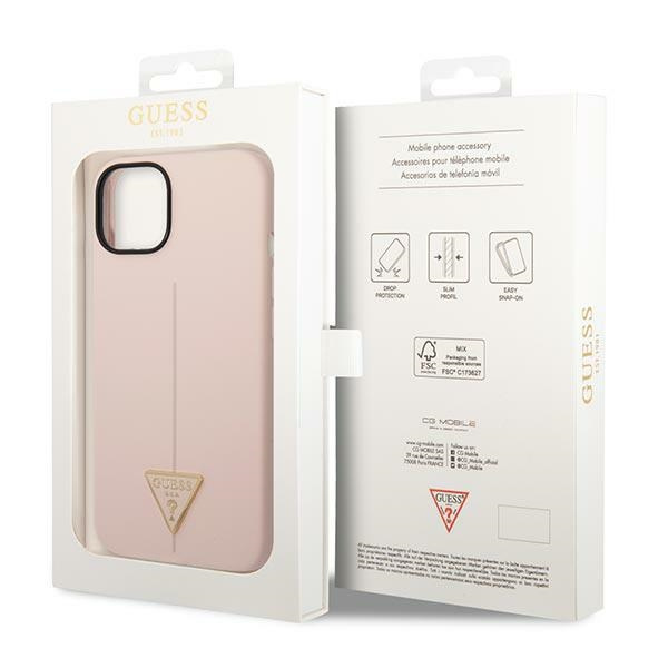 Guess GUHCP14MSLTGP Apple iPhone 14 Plus pink hardcase Silicone Triangle