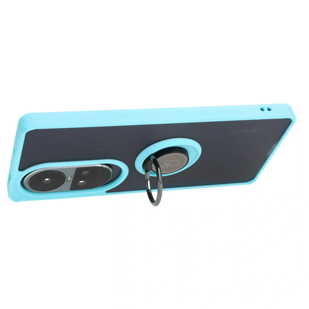 Bizon Case Hybrid Ring Oppo Reno10 / 10 Pro smoky with a light blue frame