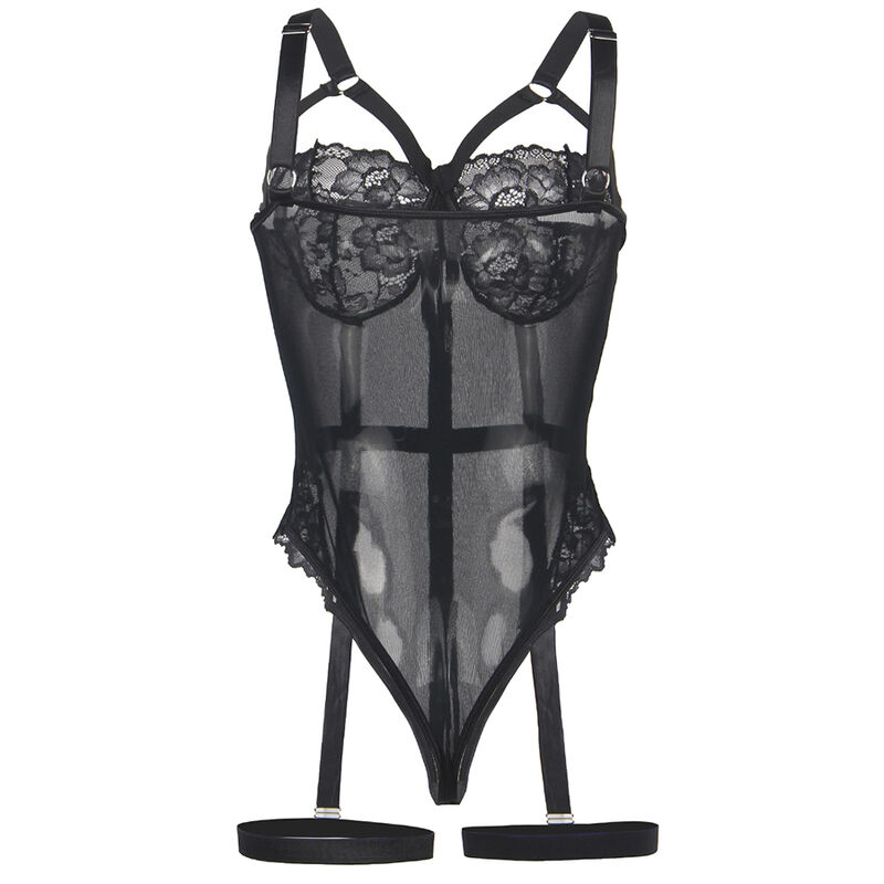 SUBBLIME - TEDDY WITH GARTER STRAP DETAIL CHEST BLACK S/M SUBBLIME - TEDDY WITH GARTER STRAP DETAIL CHEST BLACK S/M