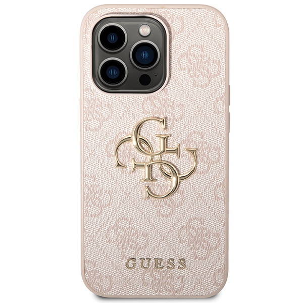 Guess GUHCP15L4GMGPI Apple iPhone 15 Pro hardcase 4G Big Metal Logo pink