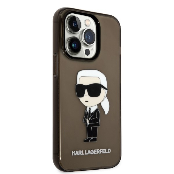 Karl Lagerfeld KLHCP14LHNIKTCK Apple iPhone 14 Pro black hardcase Ikonik Karl Lagerfeld