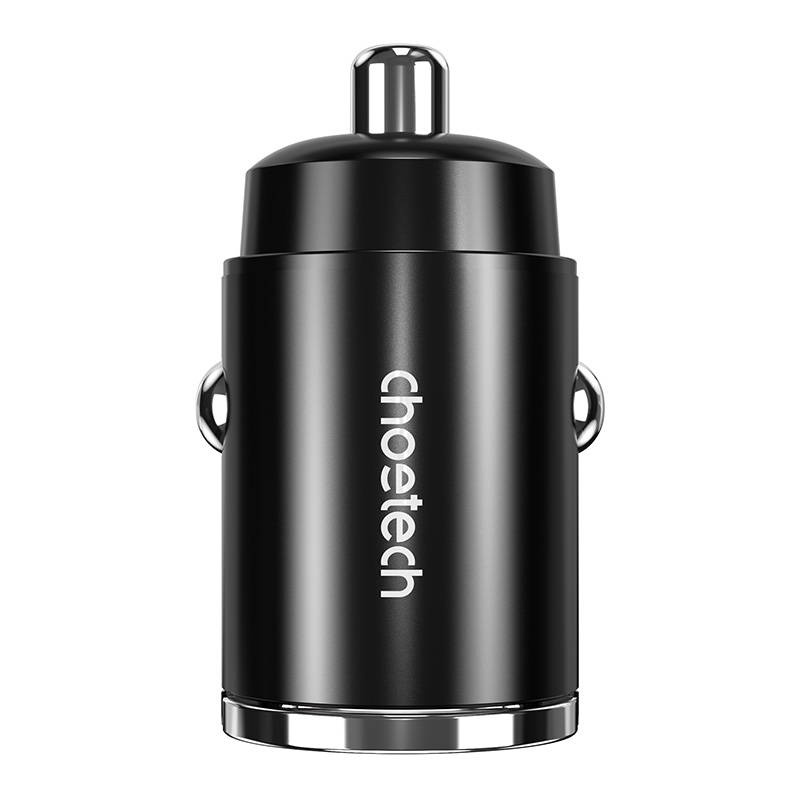 Choetech TC0006 1xUSB-A, 1xUSB-C, PD 3.0, 30W car charger (black)