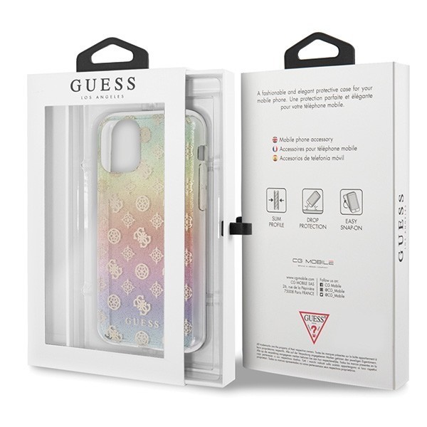 Guess GUHCN58PEOML iPhone 11 Pro multicolor hard case Iridescent 4G Peony