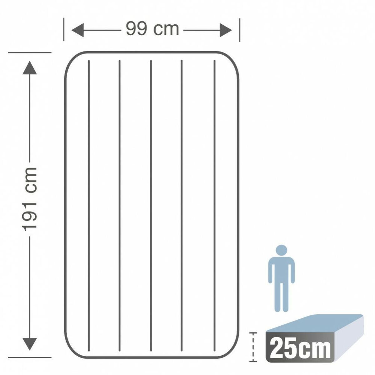 Air Bed Intex 99 x 25 x 191 cm (4 Units)