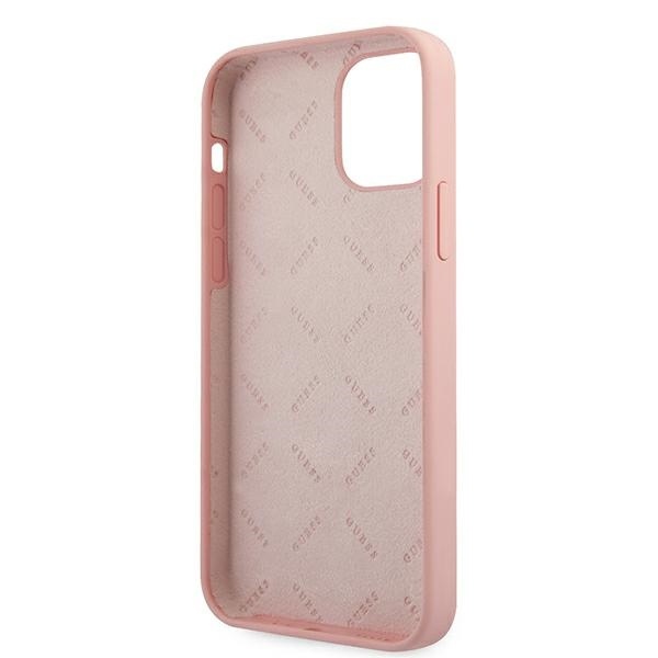 Guess GUHCP12SLSVSPG Apple iPhone 12 mini green pink hardcase Silicone Vintage