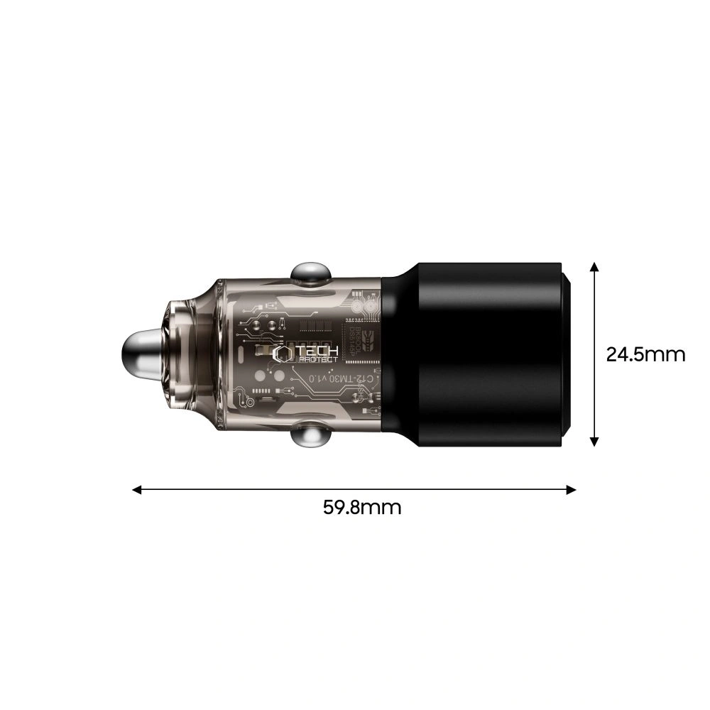 Tech-Protect CC03 2-port 2xUSB-C Car Charger PD 100W Black