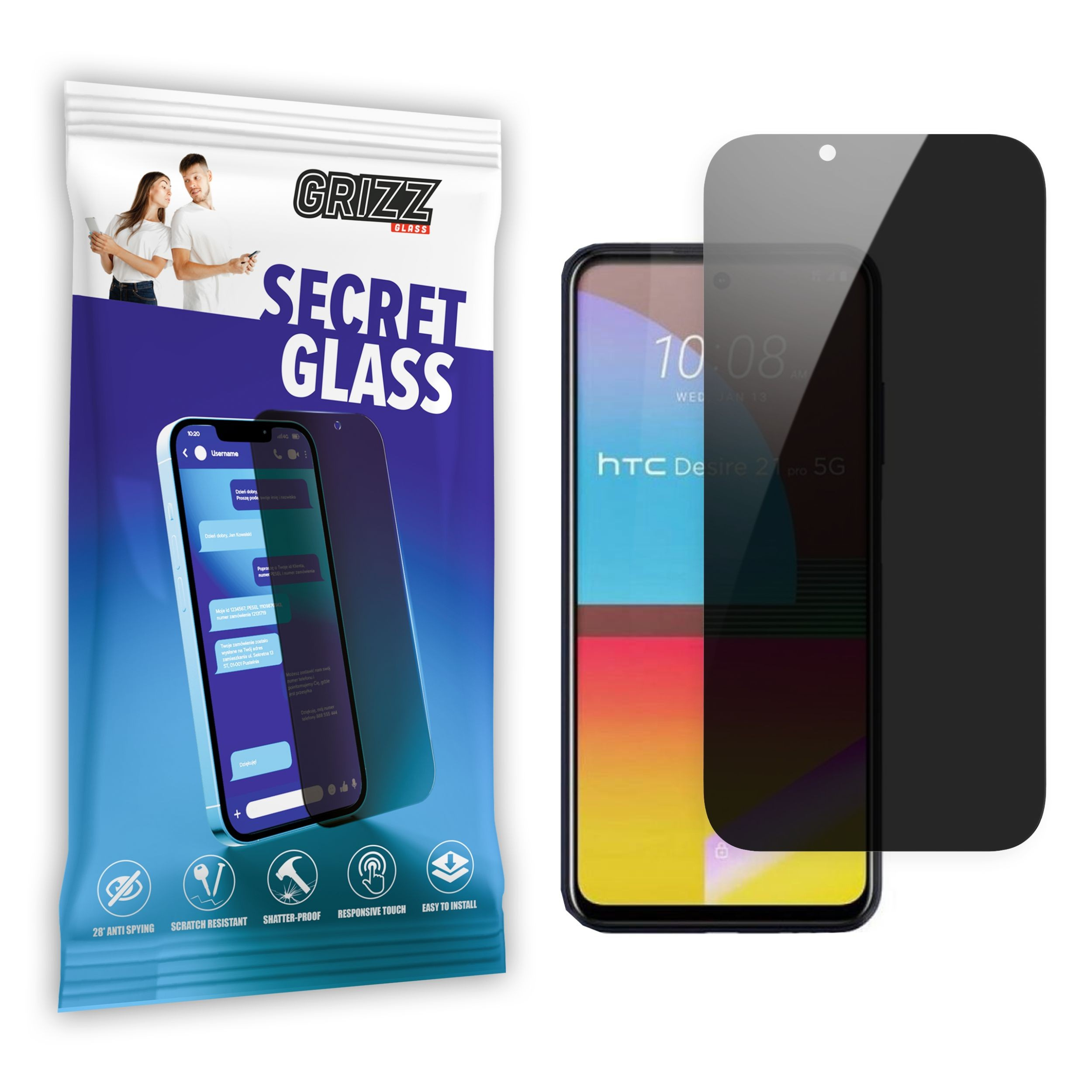 GrizzGlass SecretGlass HTC Desire 22 Pro