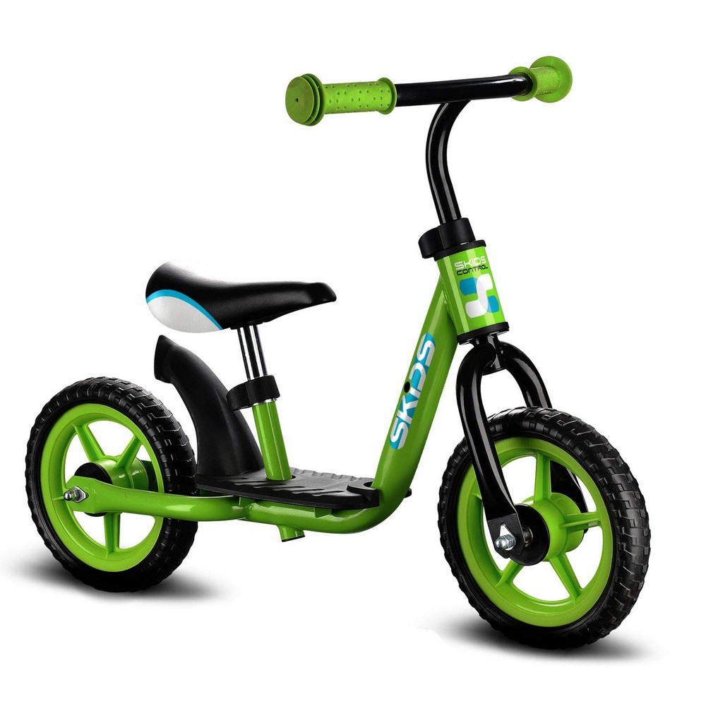 Children's Bike Skids Control Steel Green Nylon Footrest