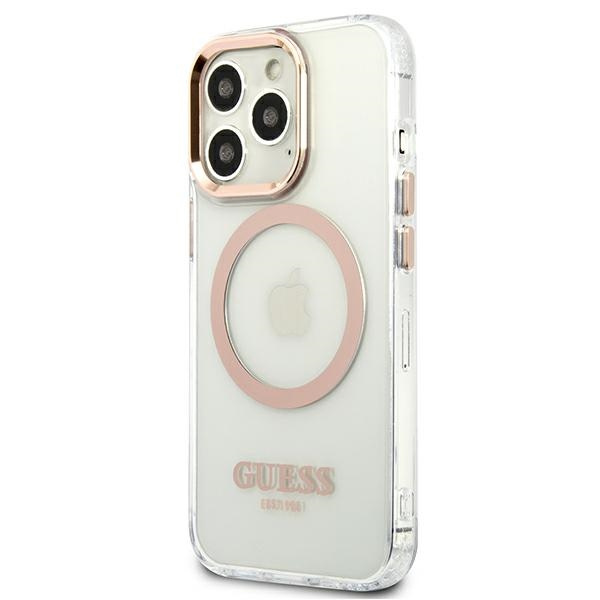 Guess GUHMP13XHTRMD Apple iPhone 13 Pro Max gold hard case Metal Outline Magsafe