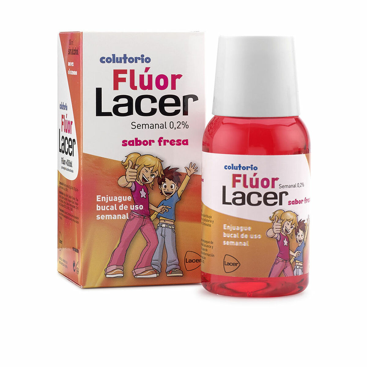 Płyn do płukania jamy ustnej Lacer Truskawka Fluor Junior (100 ml)