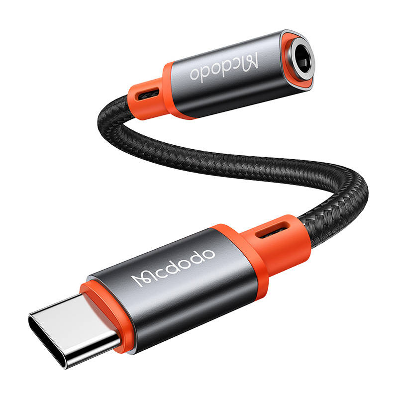 Mcdodo CA-7561 USB-C/AUX mini jack 3.5mm Cable, DAC, 0.11m (black)