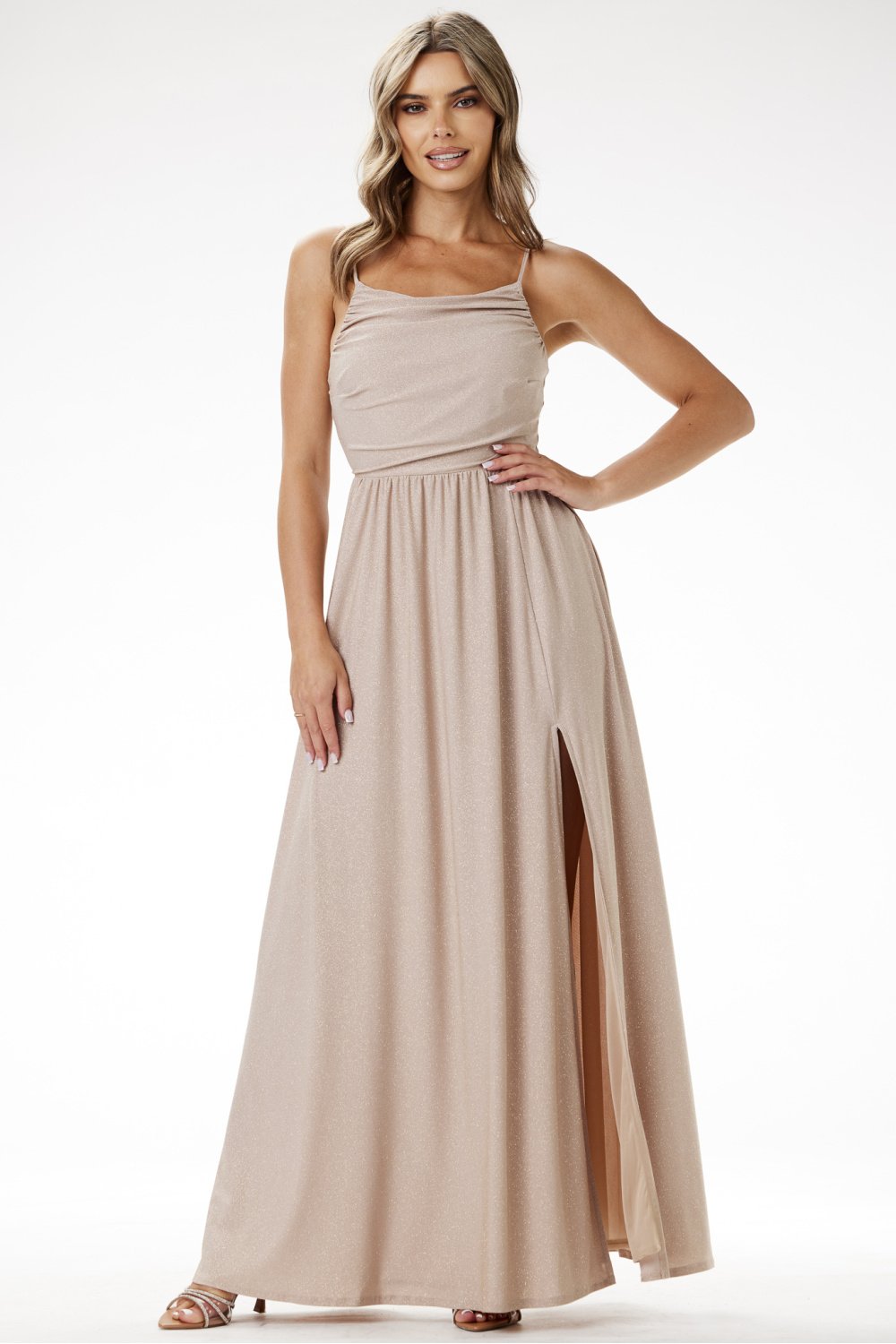 Long dress model 204265 awama  beige