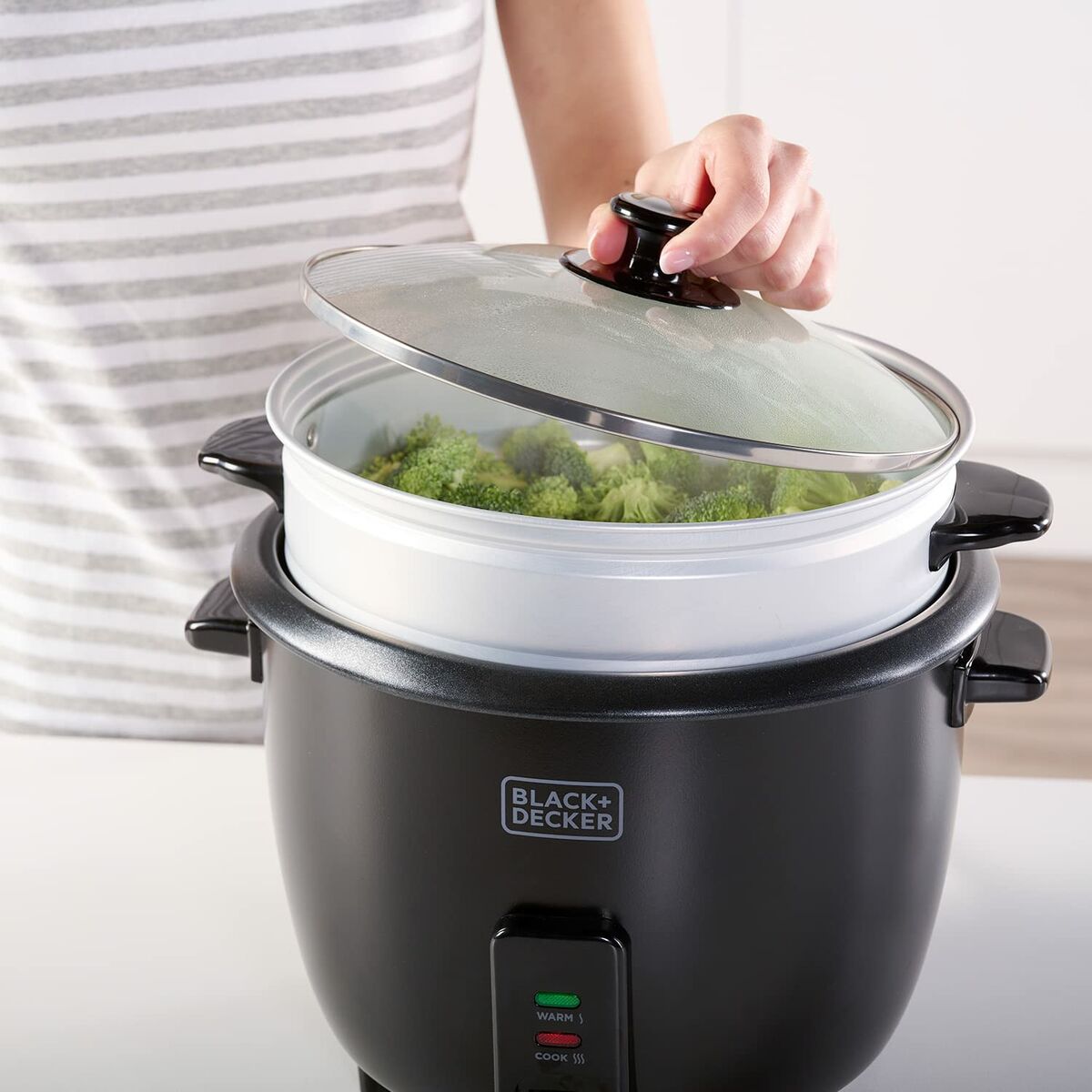 Rice Cooker Black & Decker BXRC1800E Black 1,8 L White Aluminium 700 W Rice Cooker Black & Decker BXRC1800E Black 1,8 L White Aluminium 700 W