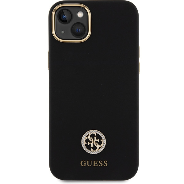 Guess GUHCP15M4DGPK Apple iPhone 15 Plus / 14 Plus hardcase Silicone Logo Strass 4G black