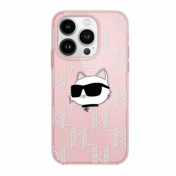 Karl Lagerfeld KLHCP13XHKLPCHP Apple iPhone 13 Pro Max hardcase IML Choupette Head & Monogram pink